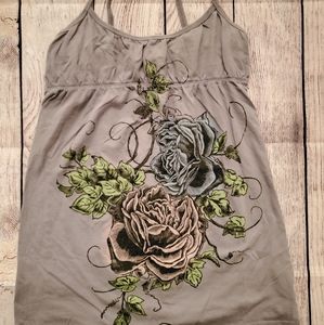 Gray🌹Rose tank with straps